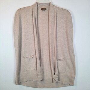 Lilla P Womens Knit Open Front Cardigan Sweater Vest Size Large Beige Relaxed